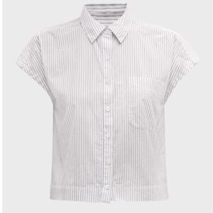 ATM Anthony Thomas Melillo Pinstripe Cotton Short-Sleeve Shirt.